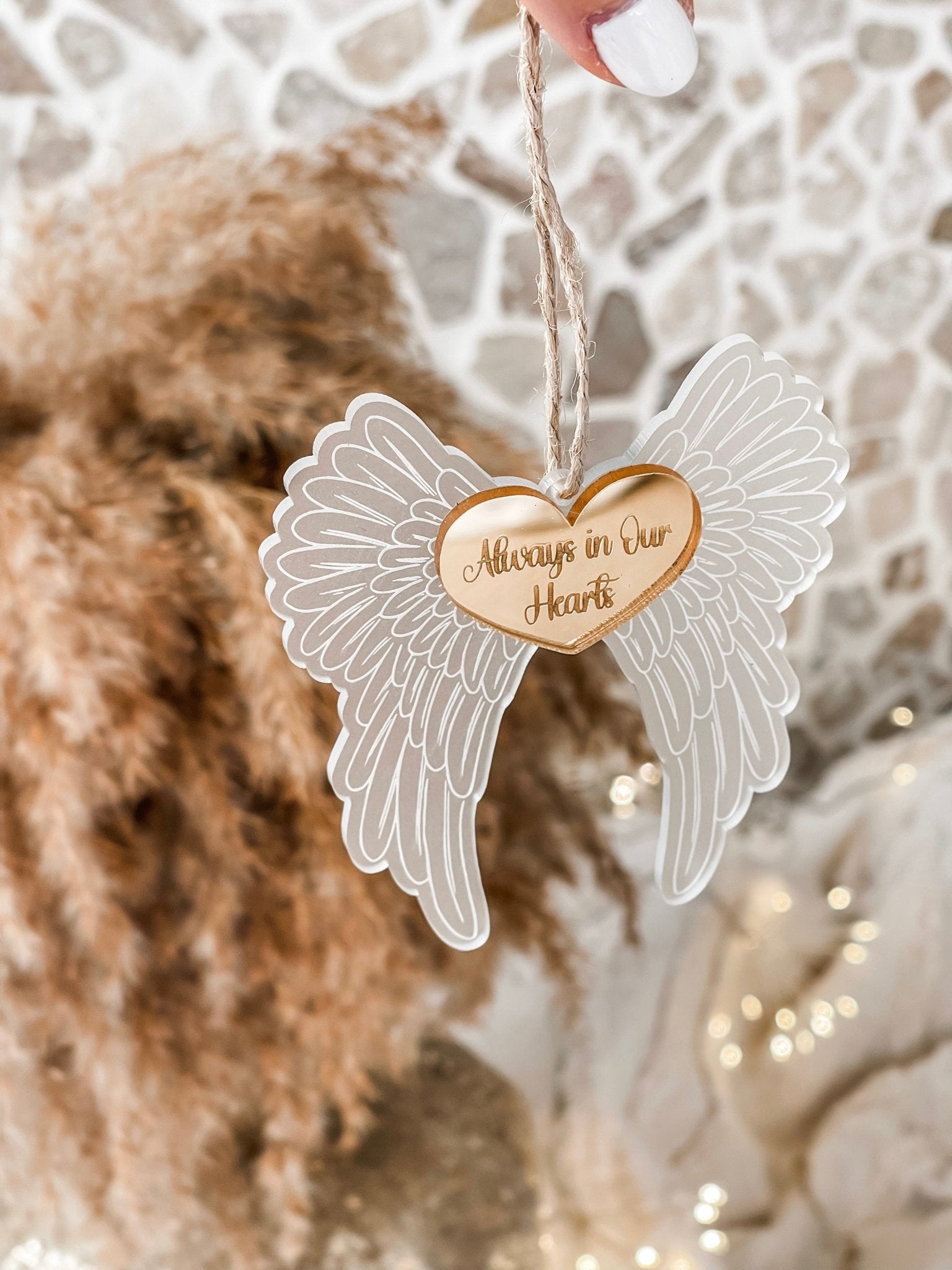 frosted acrylic angel memorial ornament 262506