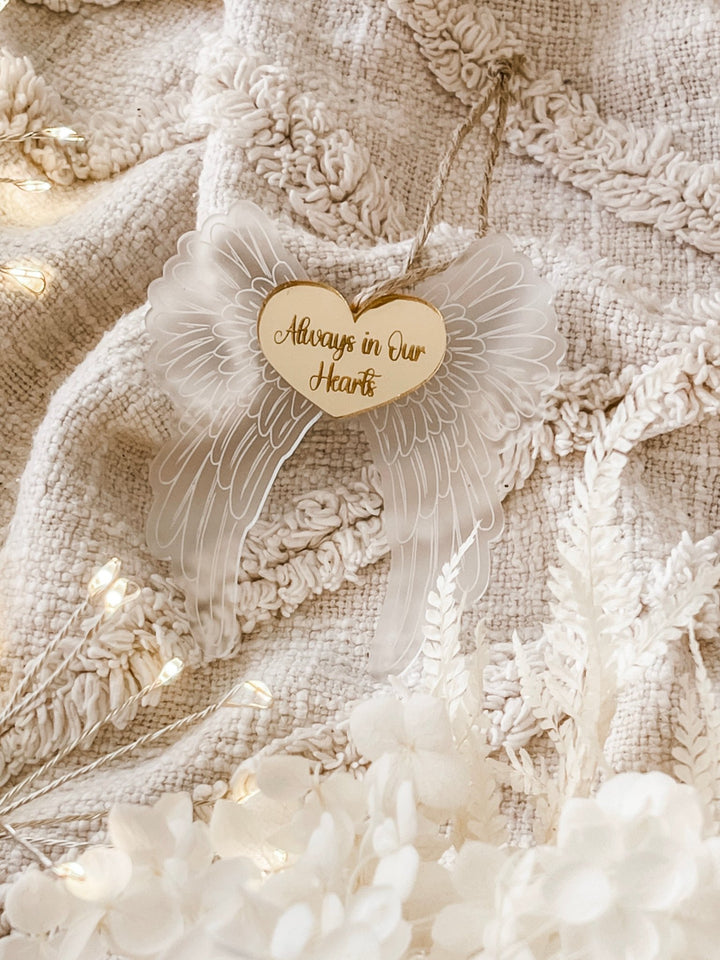 Frosted Acrylic Angel Memorial Ornament - The Humble Gift Co.