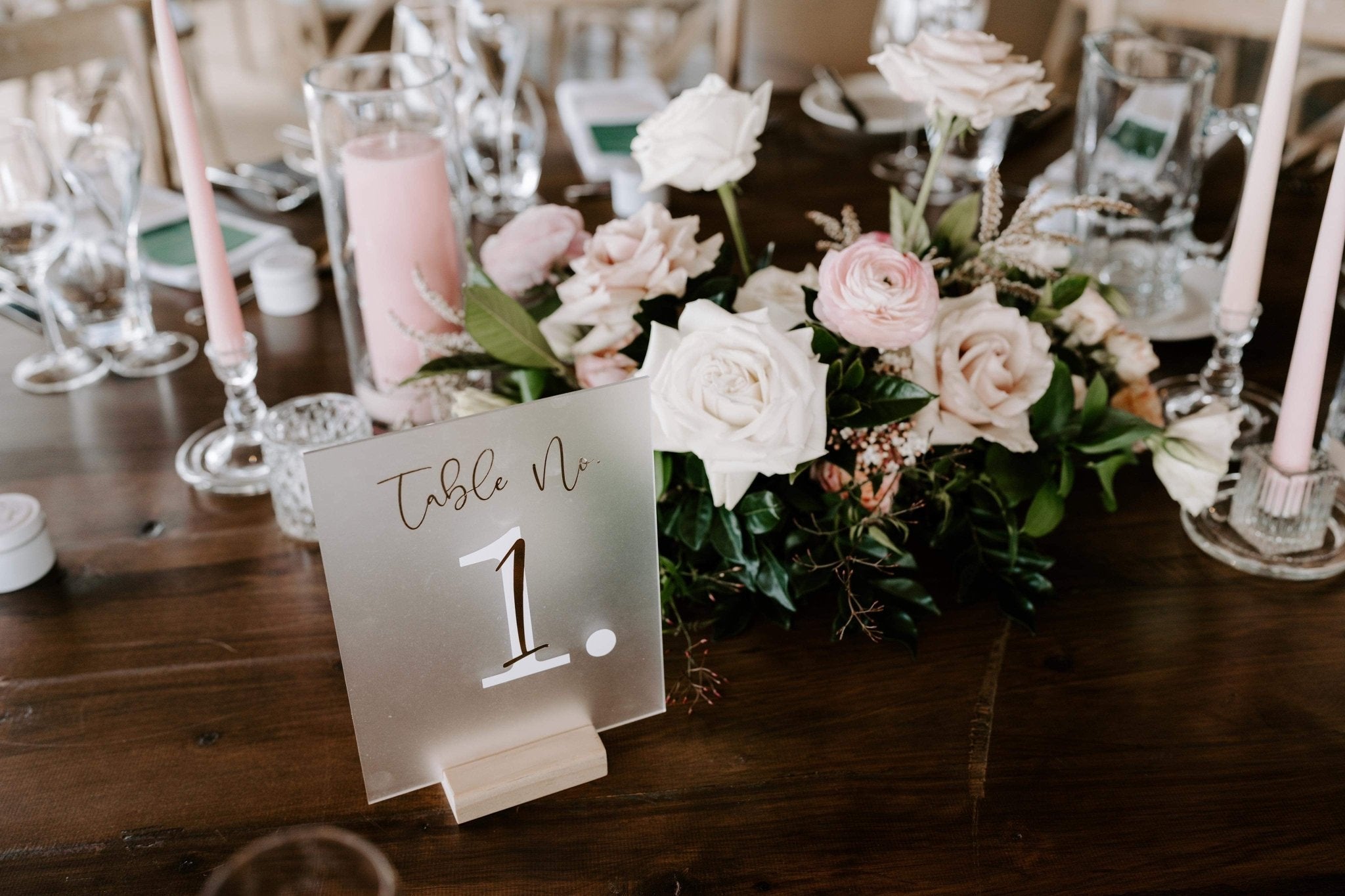 Frosted Acrylic Table Numbers - The Humble Gift Co.