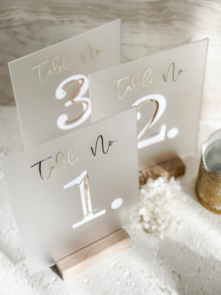 Frosted Acrylic Table Numbers - The Humble Gift Co.