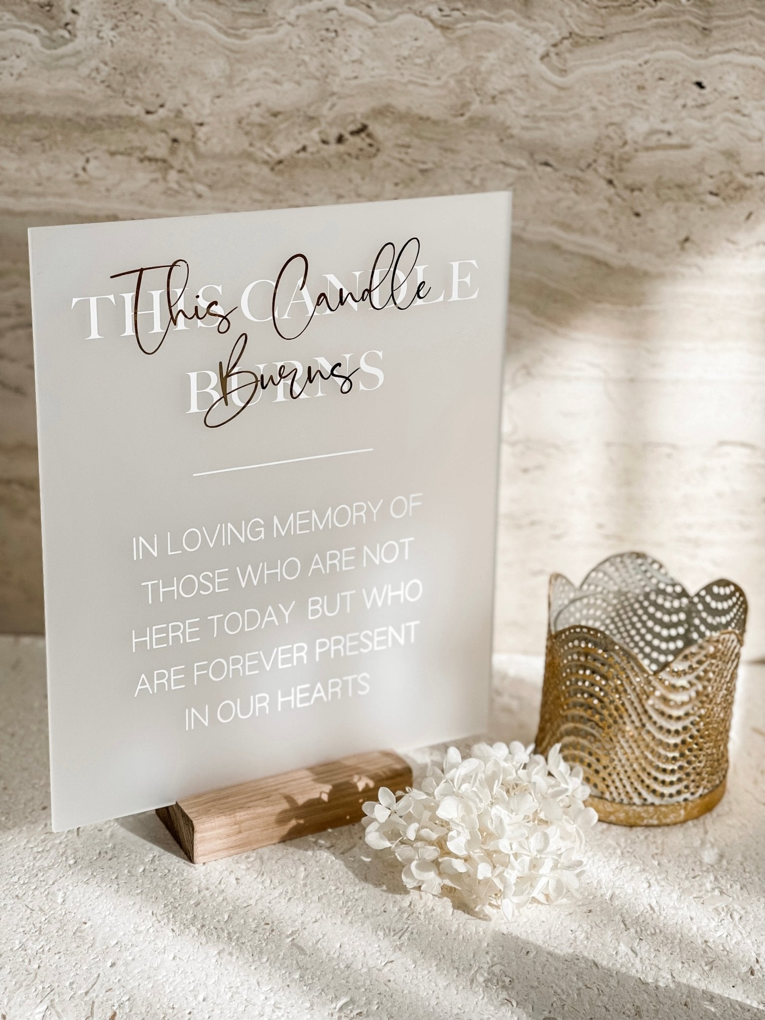 Frosted White Memorial Sign with Vinyl Lettering - The Humble Gift Co.