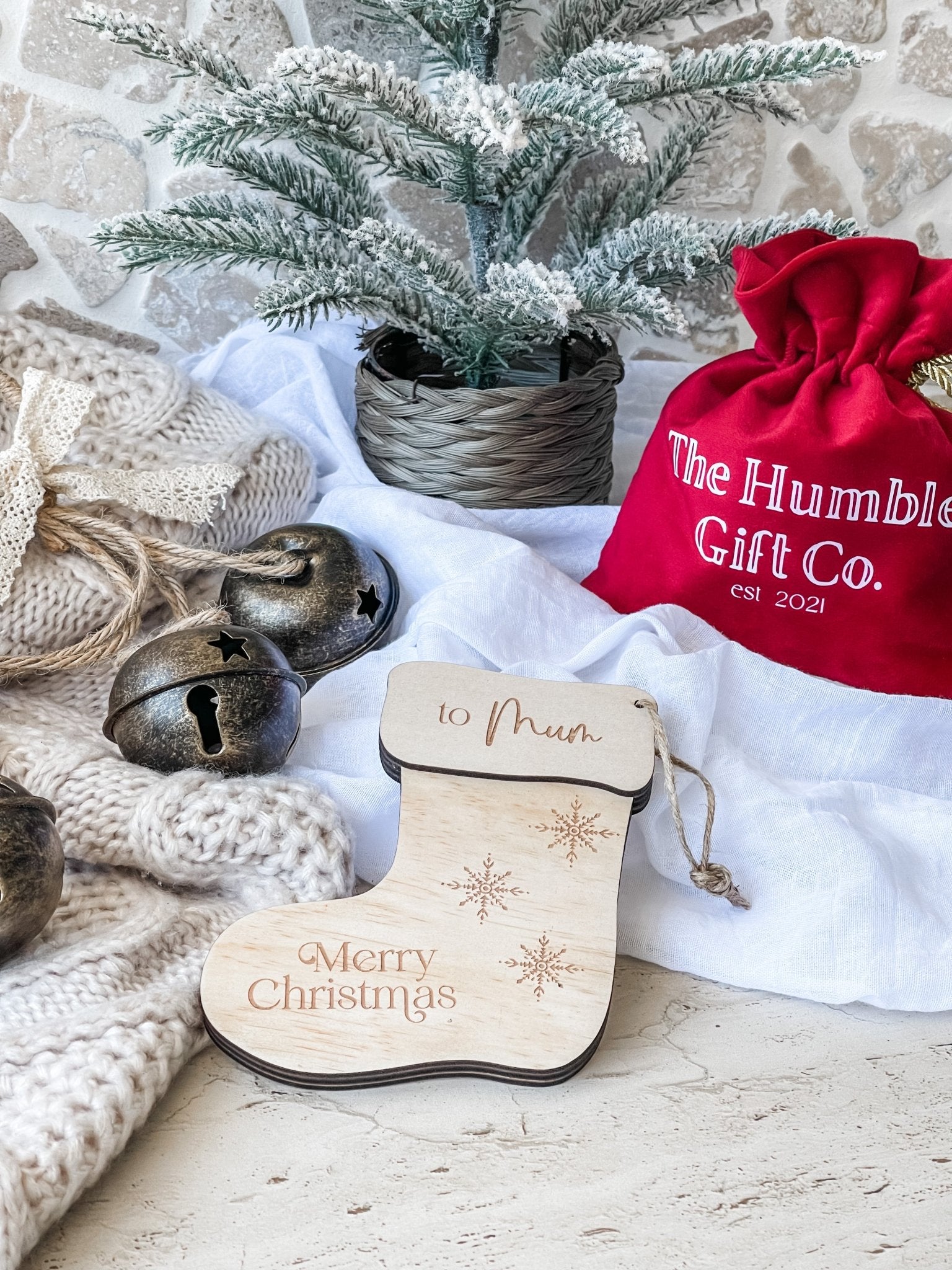 Gift Card Holder Tree Ornament - Stocking - The Humble Gift Co.