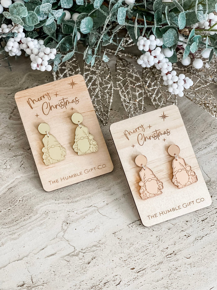 Gnome with a Lantern Christmas Earrings - The Humble Gift Co.