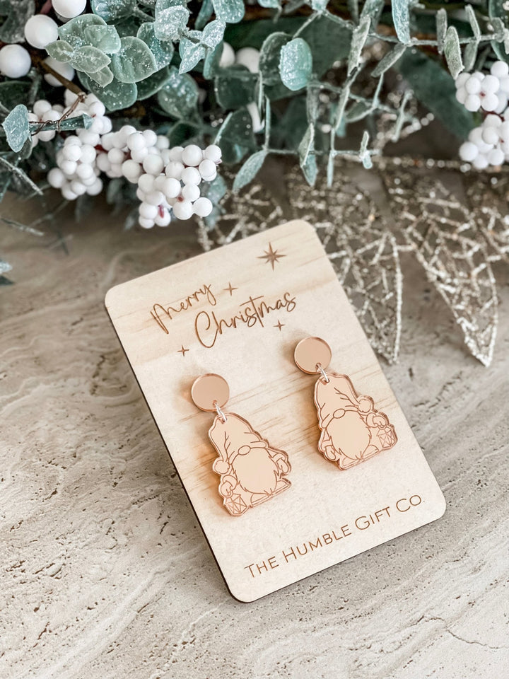 Gnome with a Lantern Christmas Earrings - The Humble Gift Co.