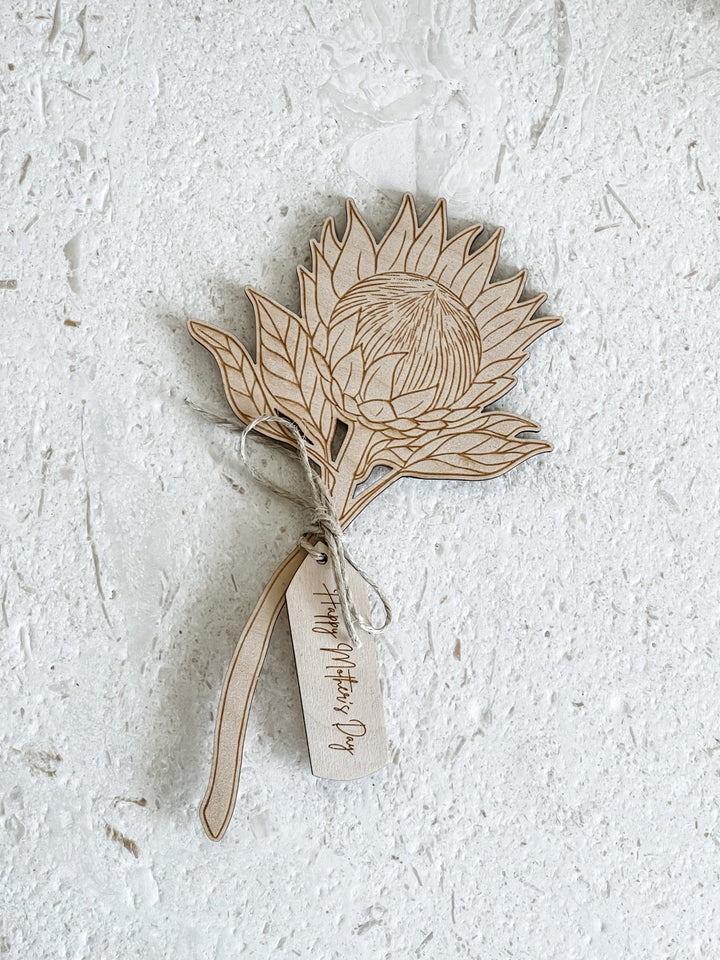 King Protea Flower with Tag - The Humble Gift Co.
