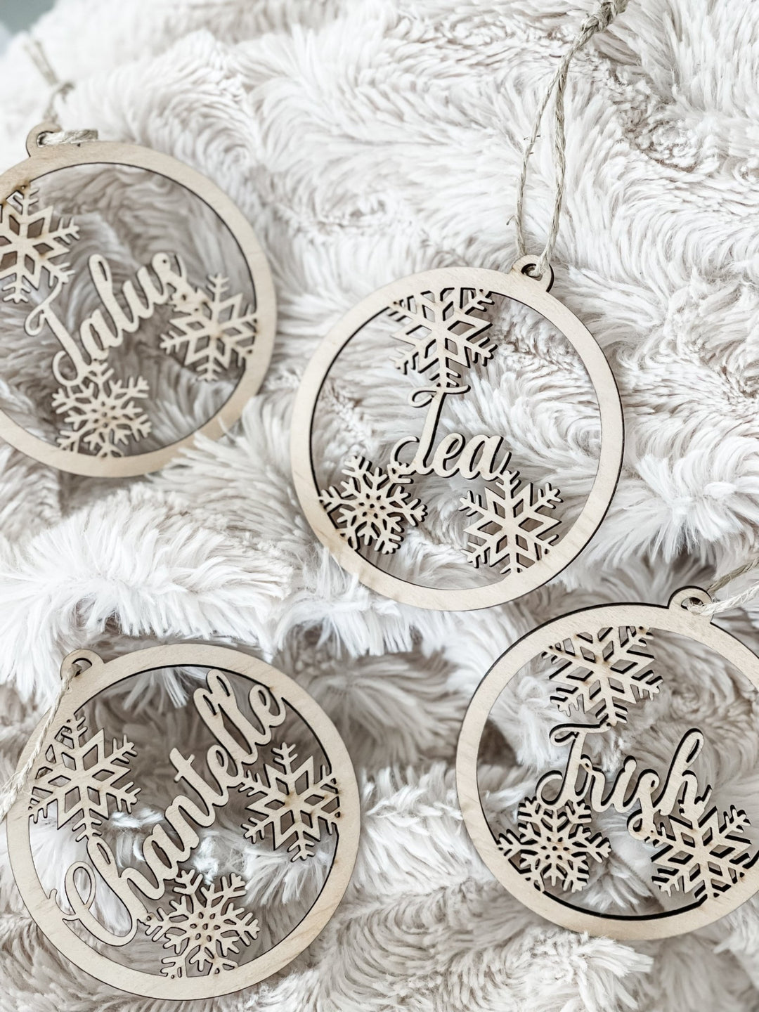 Laser Cut Plywood Snowflake Ornament - The Humble Gift Co.