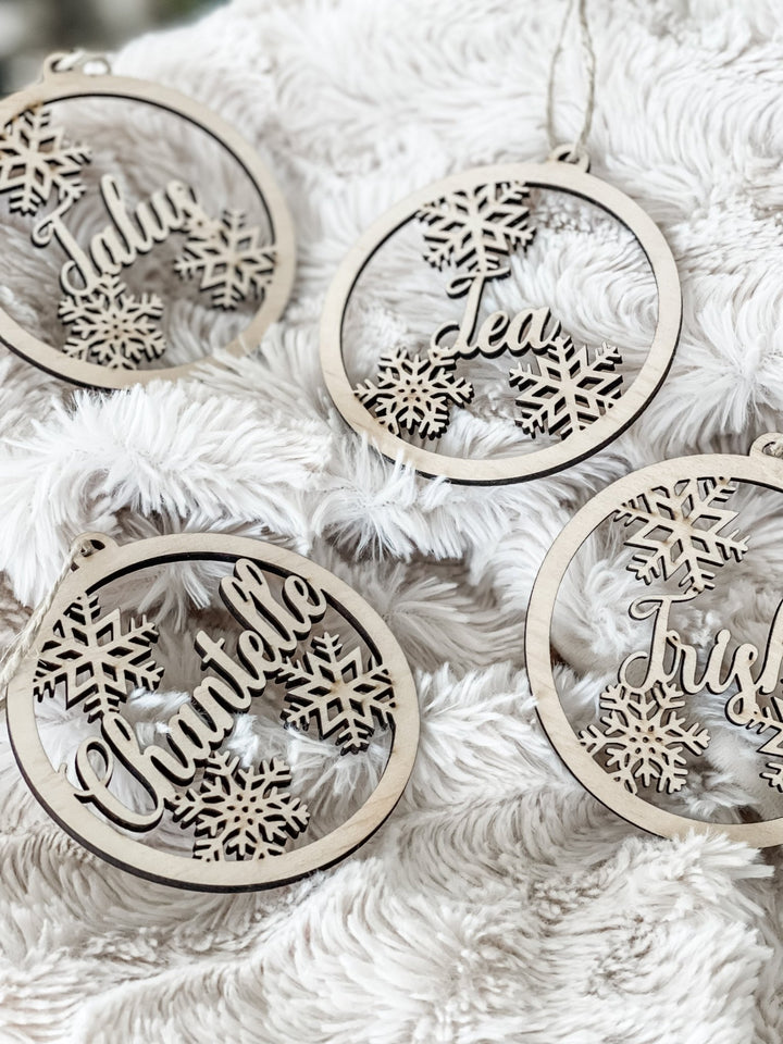 Laser Cut Plywood Snowflake Ornament - The Humble Gift Co.