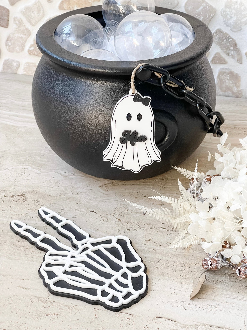 Layered Acrylic Halloween Ghost Tag - The Humble Gift Co.