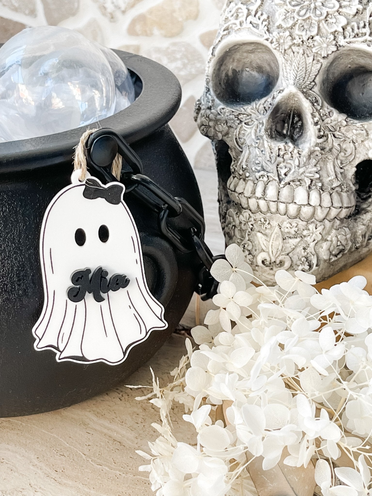 Layered Acrylic Halloween Ghost Tag - The Humble Gift Co.