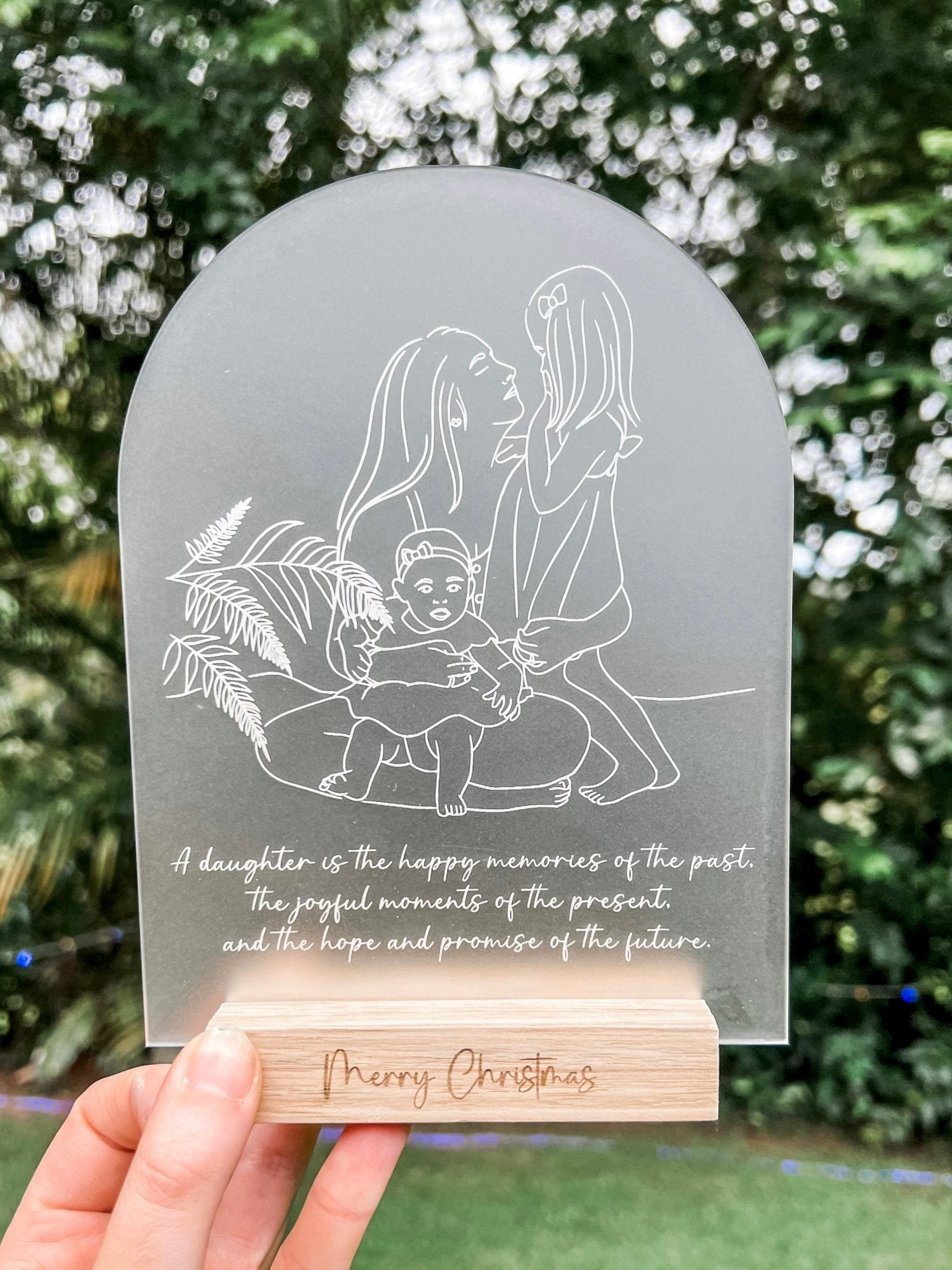 Line Art on Frosted Acrylic Arch - The Humble Gift Co.