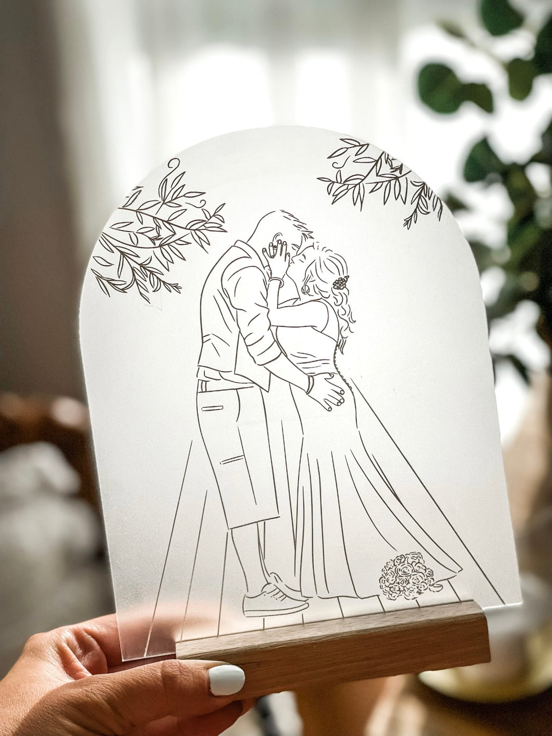 Line Art on Frosted Acrylic Arch - The Humble Gift Co.