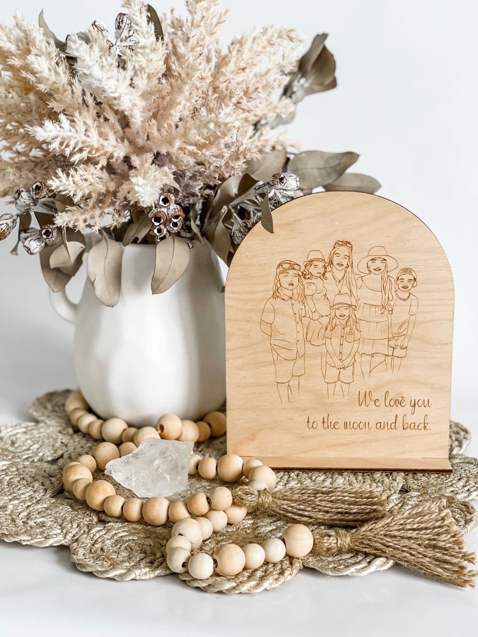 Line Art on Plywood Arch - The Humble Gift Co.