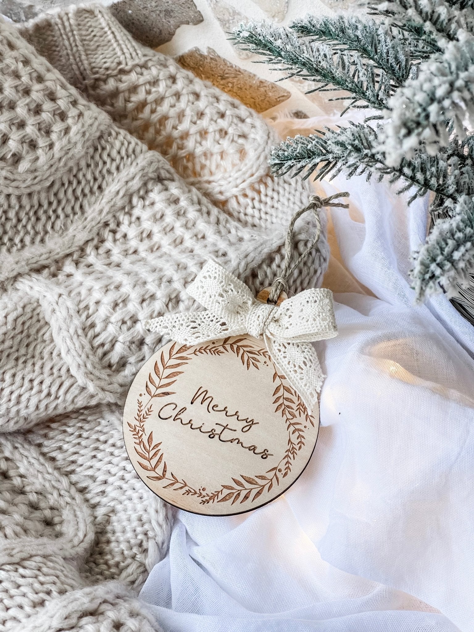 Merry Christmas Wooden Ornament - The Humble Gift Co.