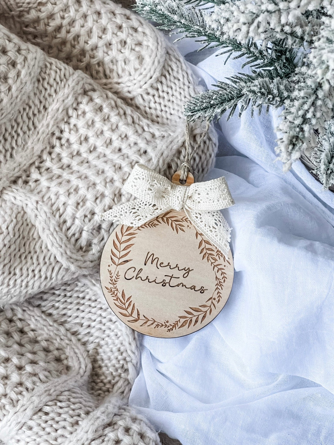 Merry Christmas Wooden Ornament - The Humble Gift Co.