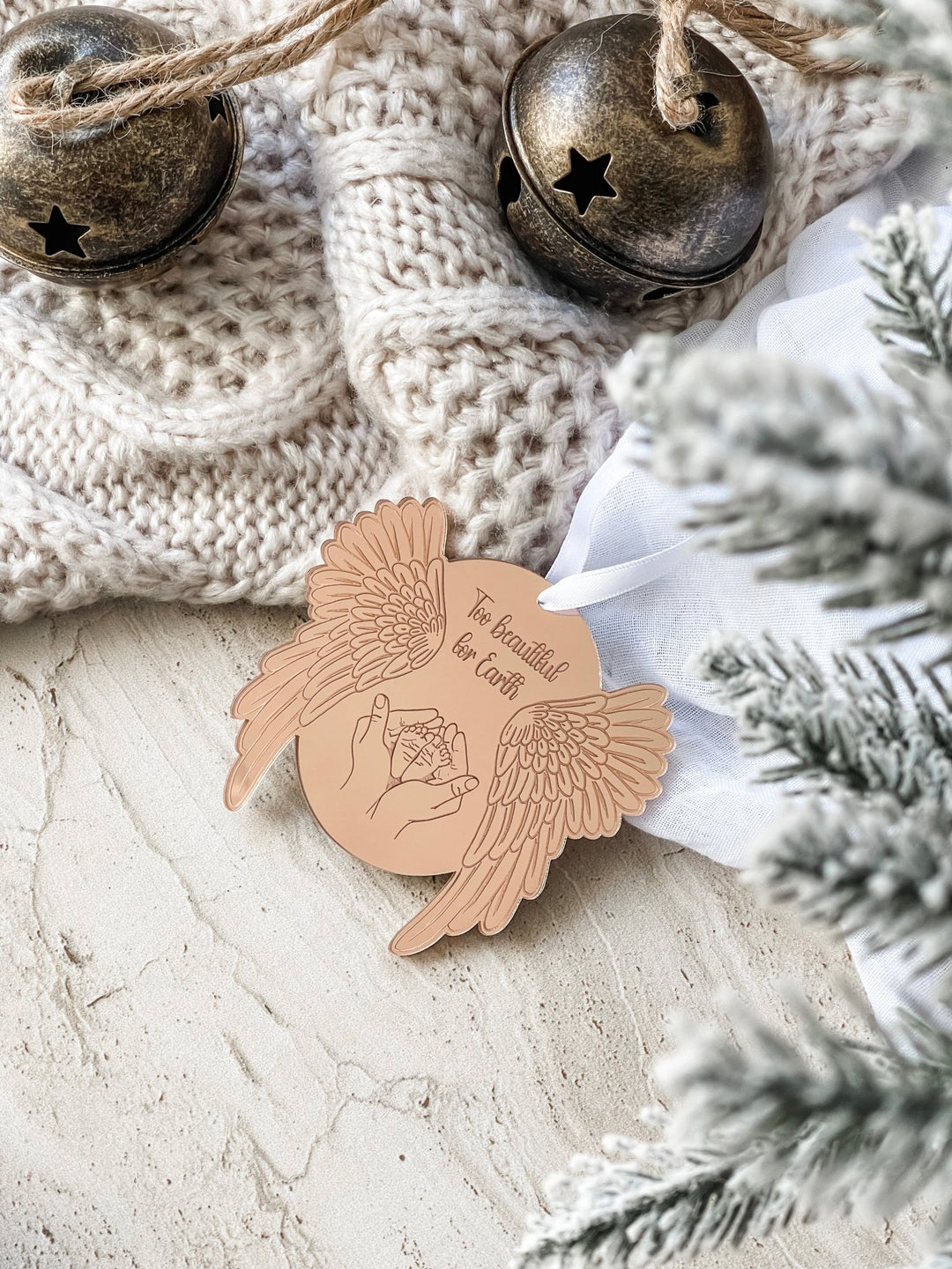Mirror Acrylic Angel Memorial Ornament - Infant Loss - The Humble Gift Co.