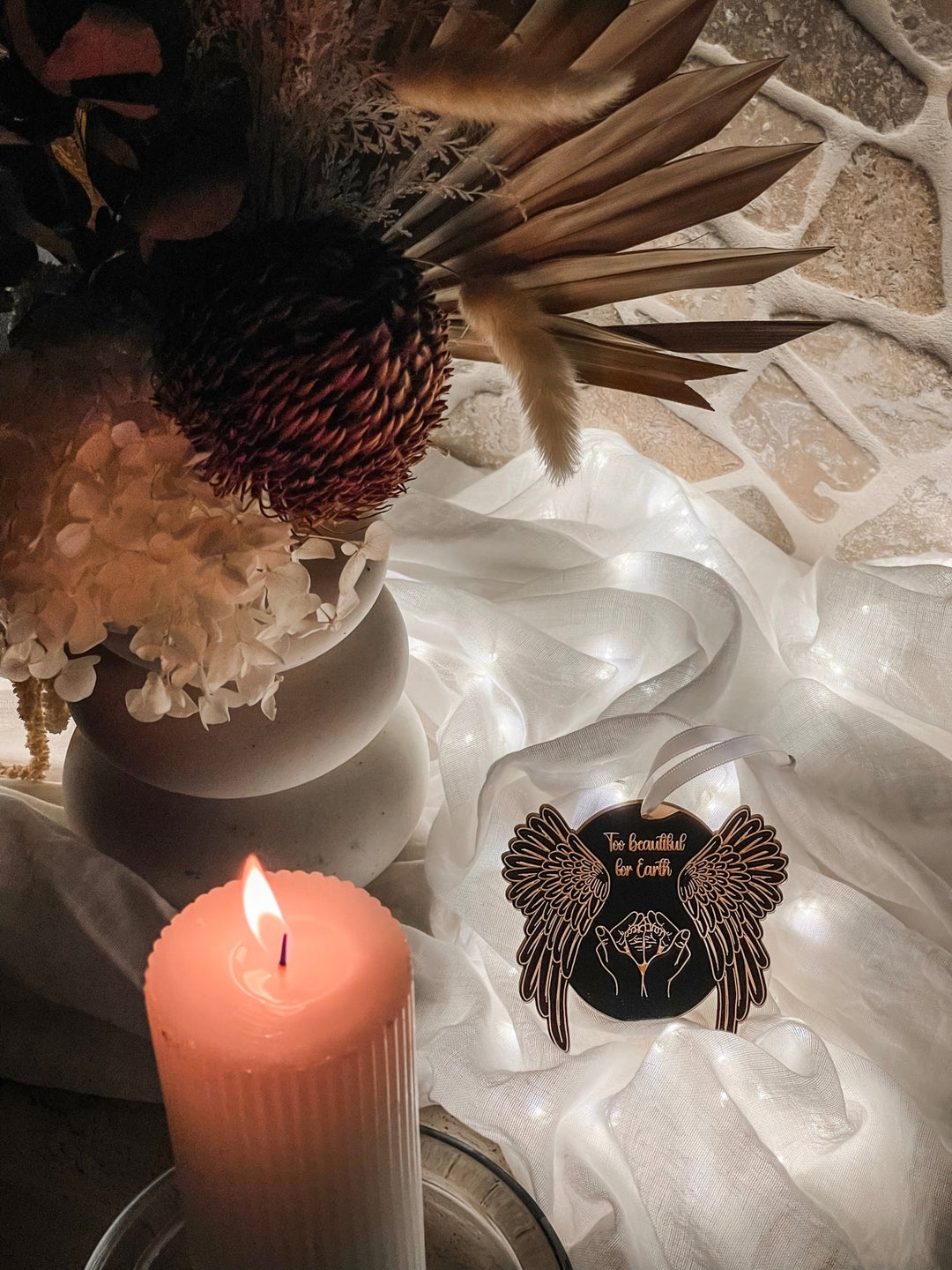 Mirror Acrylic Angel Memorial Ornament - Infant Loss - The Humble Gift Co.
