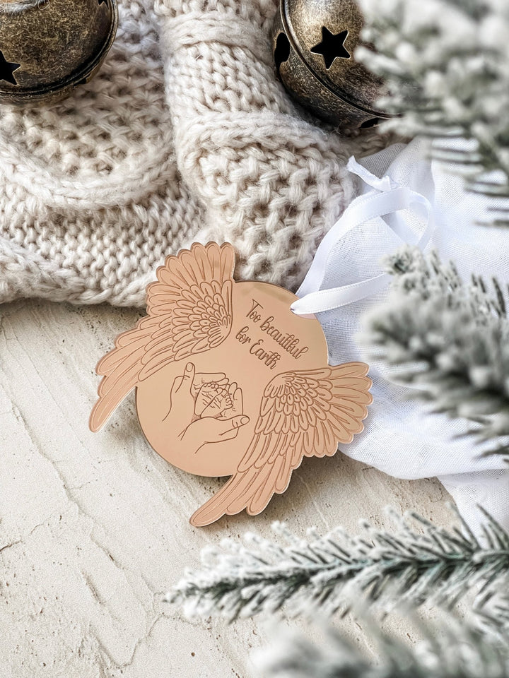 Mirror Acrylic Angel Memorial Ornament - Infant Loss - The Humble Gift Co.