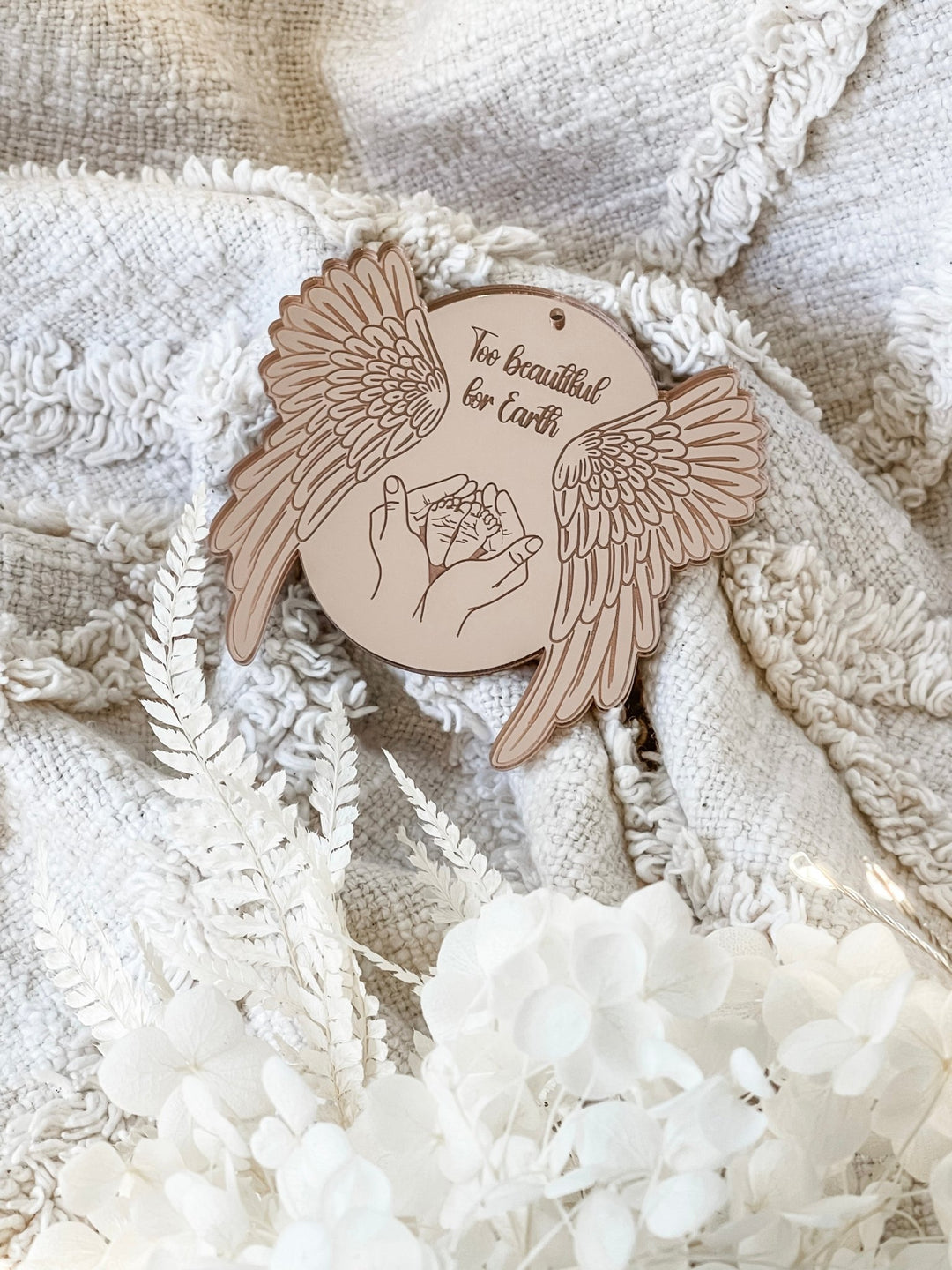 Mirror Acrylic Angel Memorial Ornament - Infant Loss - The Humble Gift Co.