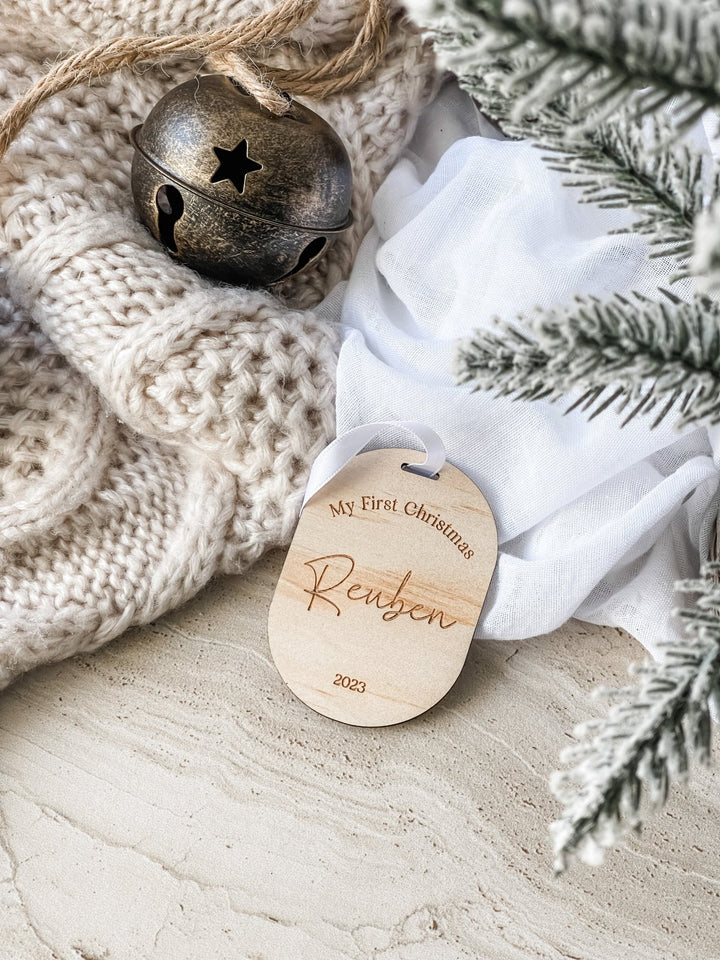 My First Christmas - Engraved Wooden Ornament - The Humble Gift Co.