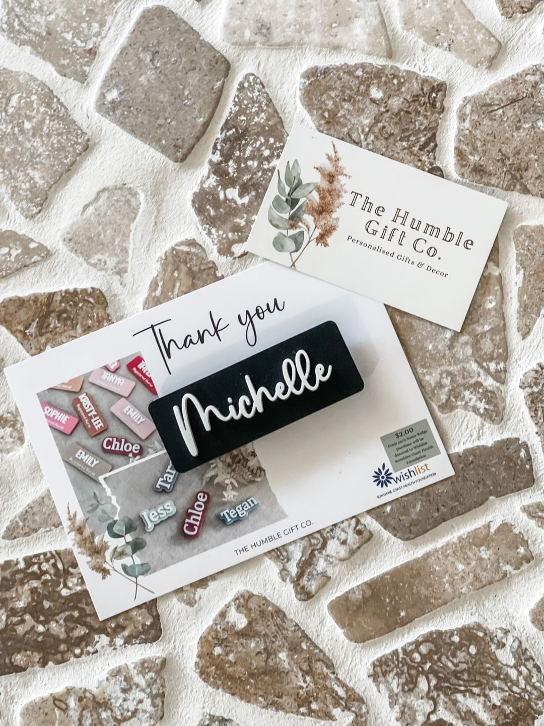 Name Badge with Script Font - The Humble Gift Co.