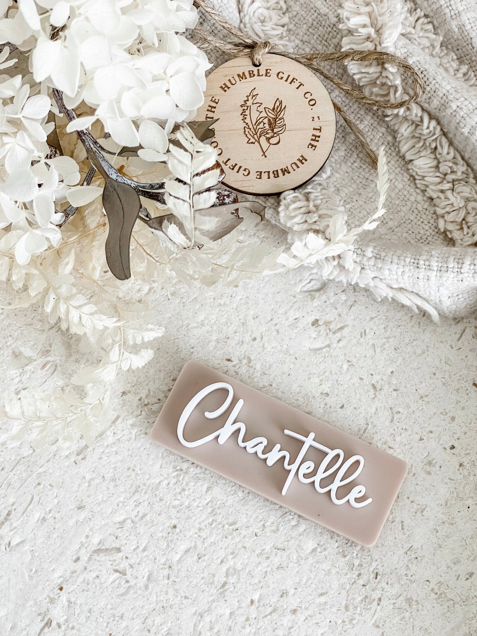 Name Badge with Script Font - The Humble Gift Co.