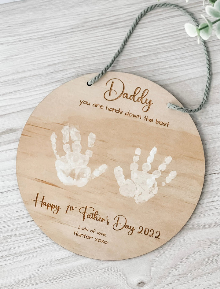 Personalised Handprint Plaque for Dad - The Humble Gift Co.