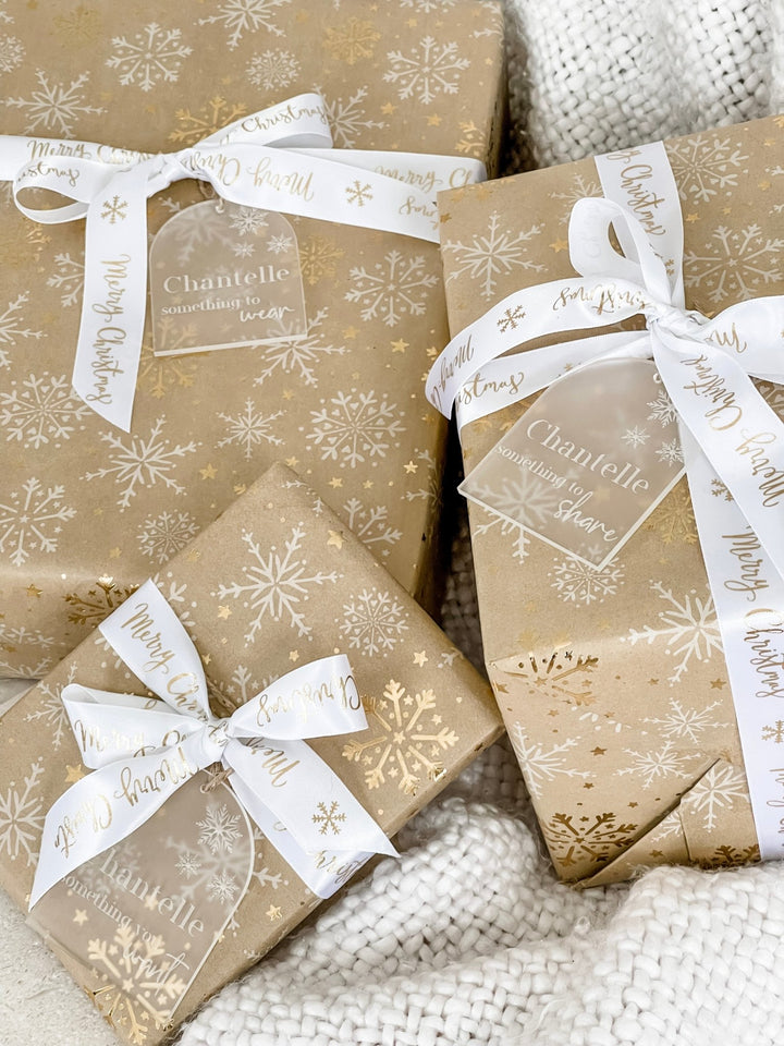 Personalised Mindful Gifting Tags - Frosted Clear Acrylic - The Humble Gift Co.