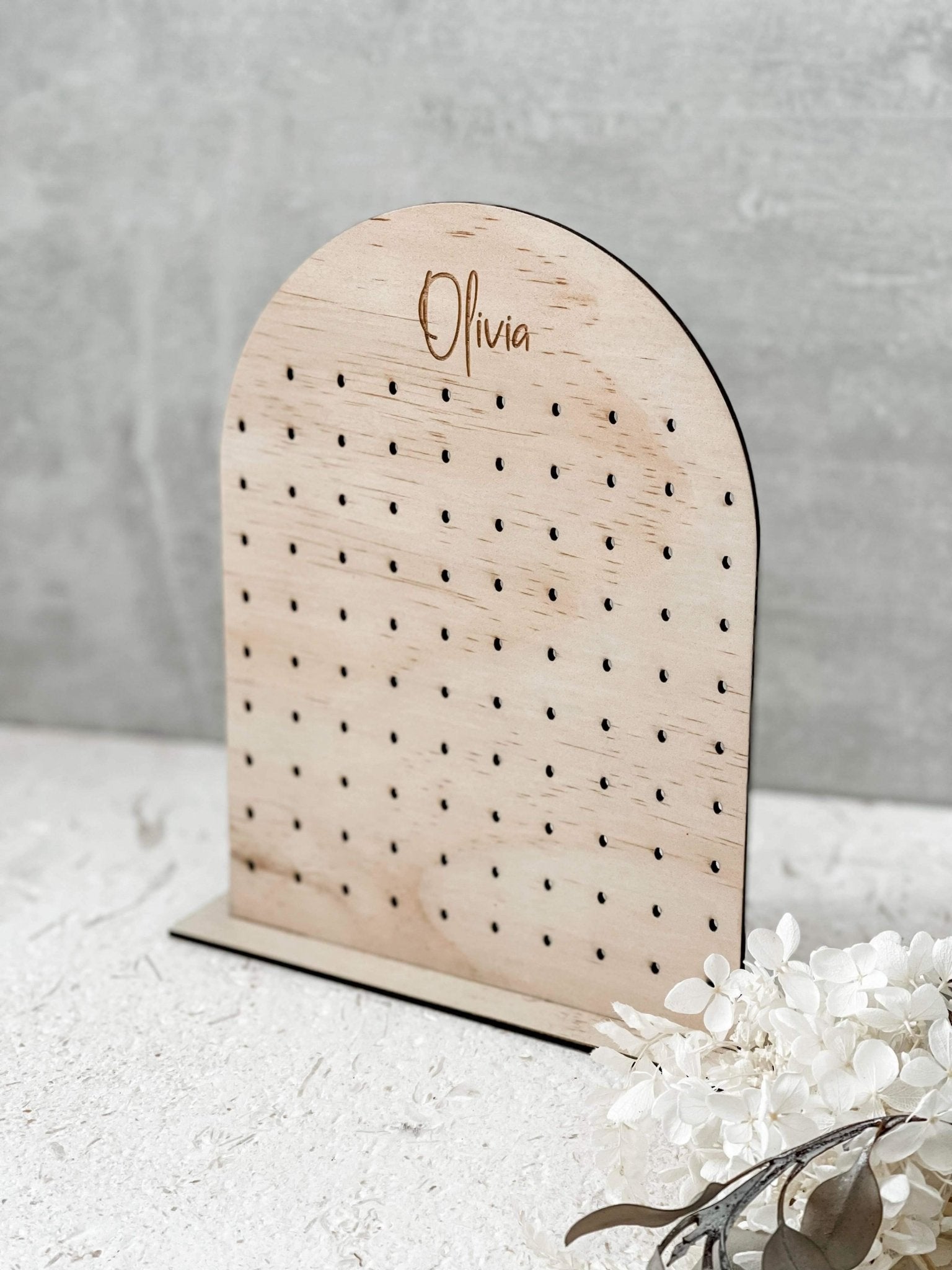 Personalised Plywood Earring Stand - The Humble Gift Co.