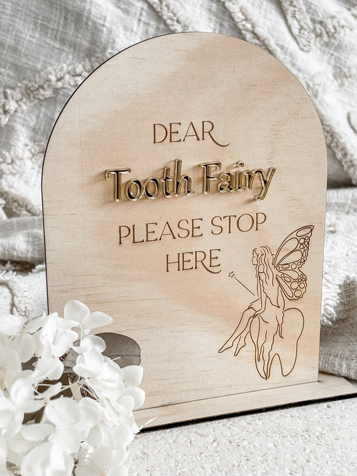 Personalised Tooth Fairy Sign with Fairy Image - The Humble Gift Co.