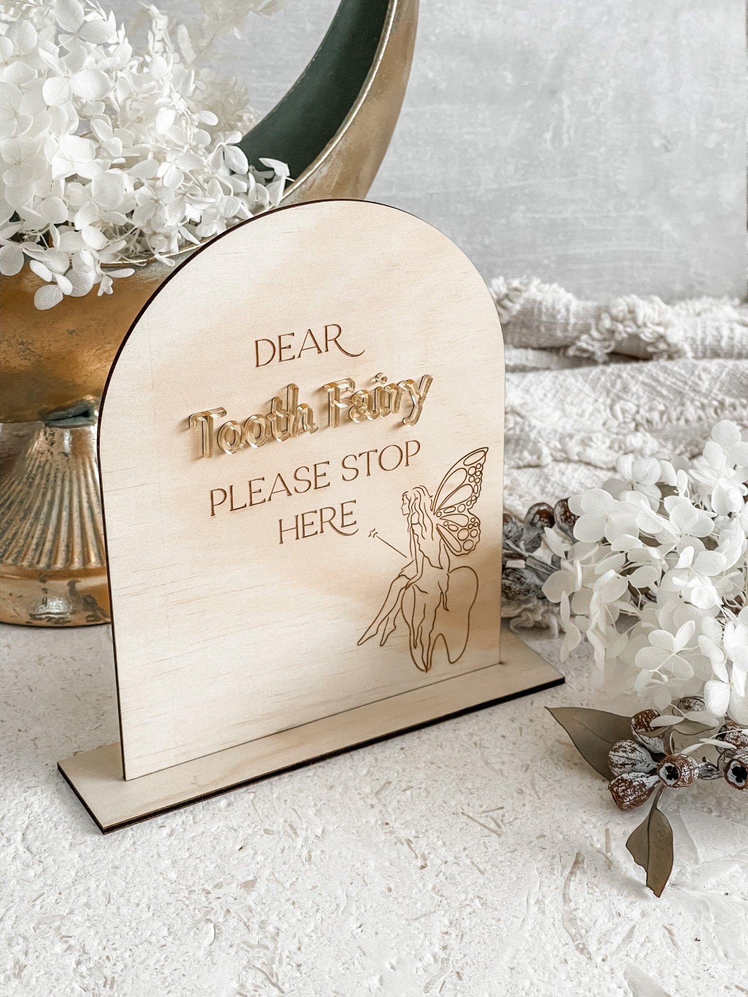 Personalised Tooth Fairy Sign with Fairy Image - The Humble Gift Co.