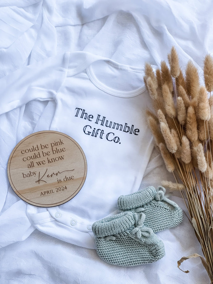 Pink or Blue - Baby Announcement - The Humble Gift Co.