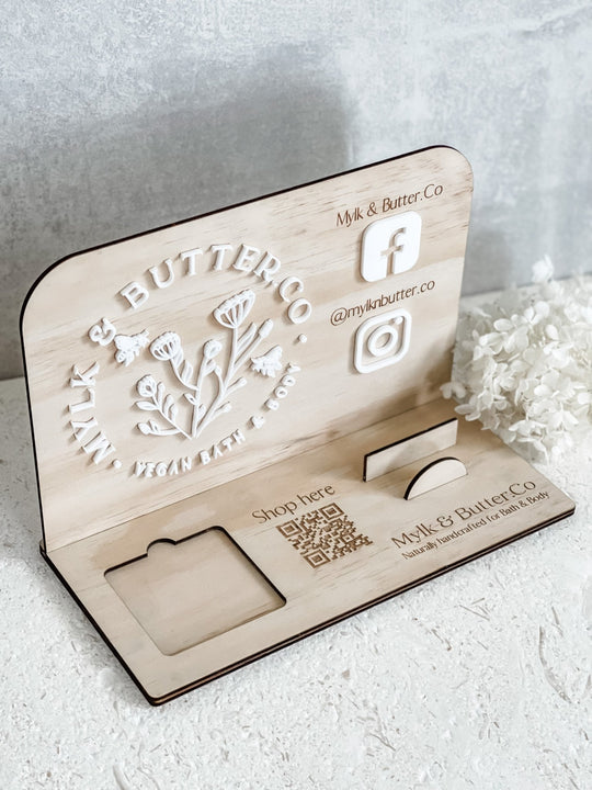 Plywood and Acrylic Square Reader Stand Square Doc Holder Socials