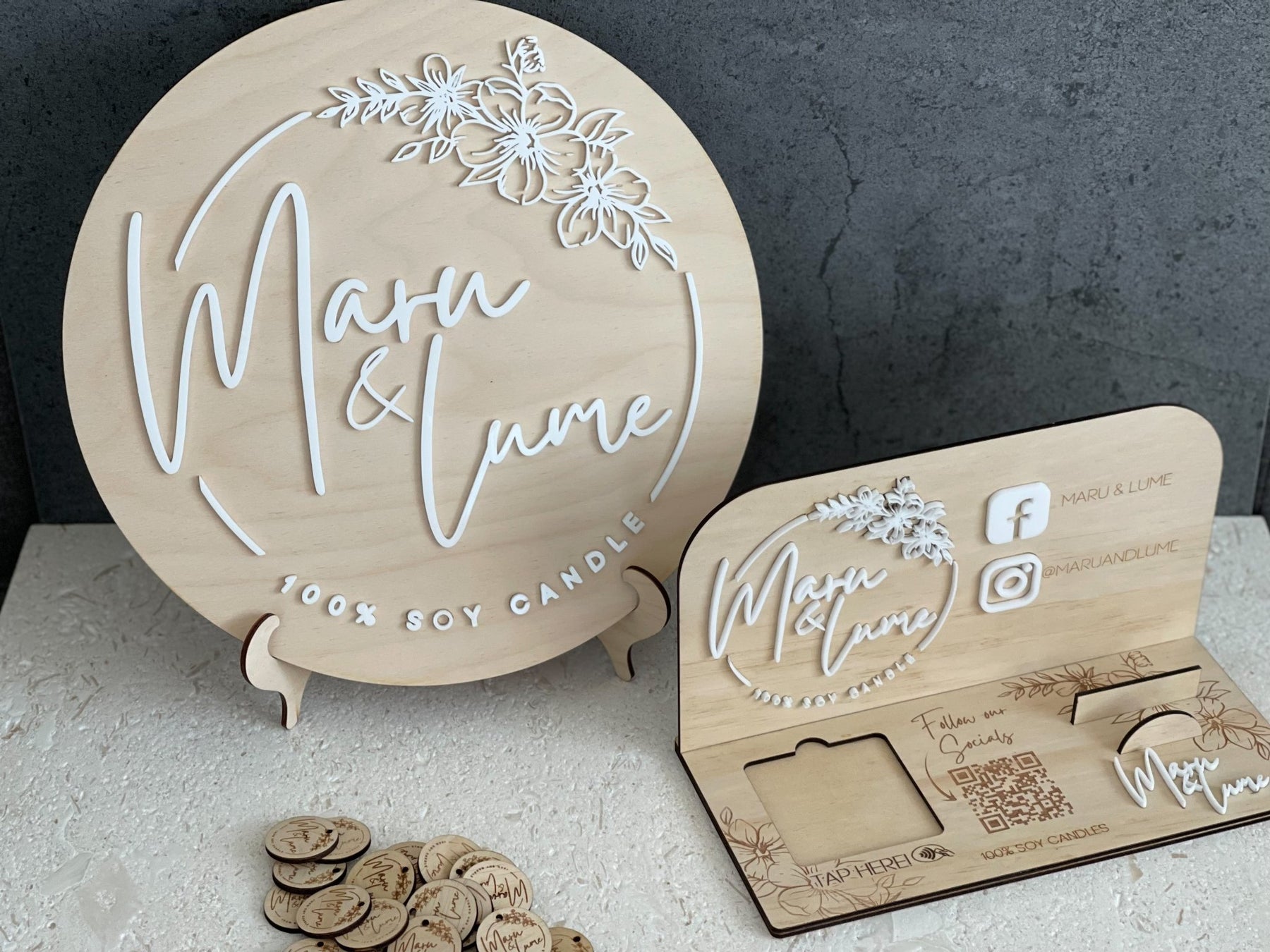 Plywood and Acrylic Square Reader Stand Square Doc Holder Socials