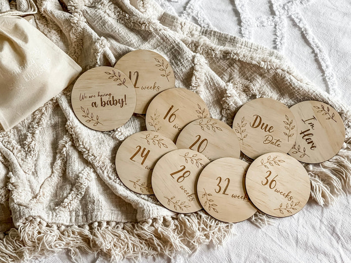 Pregnancy Milestone Discs - Little Leaf Design - The Humble Gift Co.