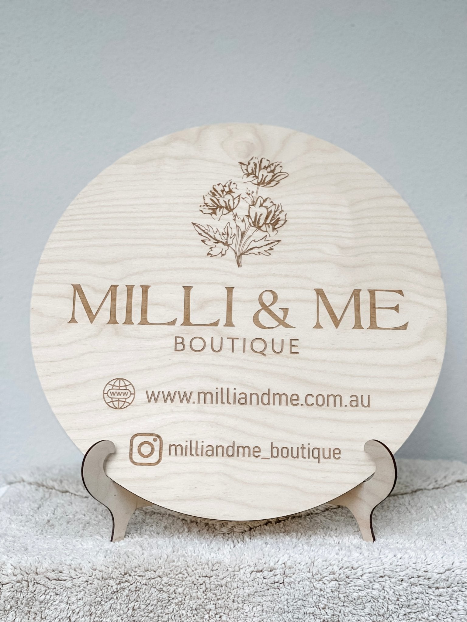 Round Engraved Wooden Sign - The Humble Gift Co.