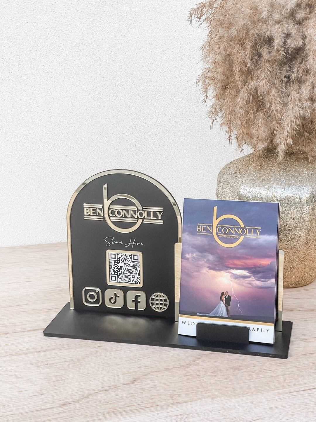 Social Media Stand with business card or A6/ A5 slot - The Humble Gift Co.