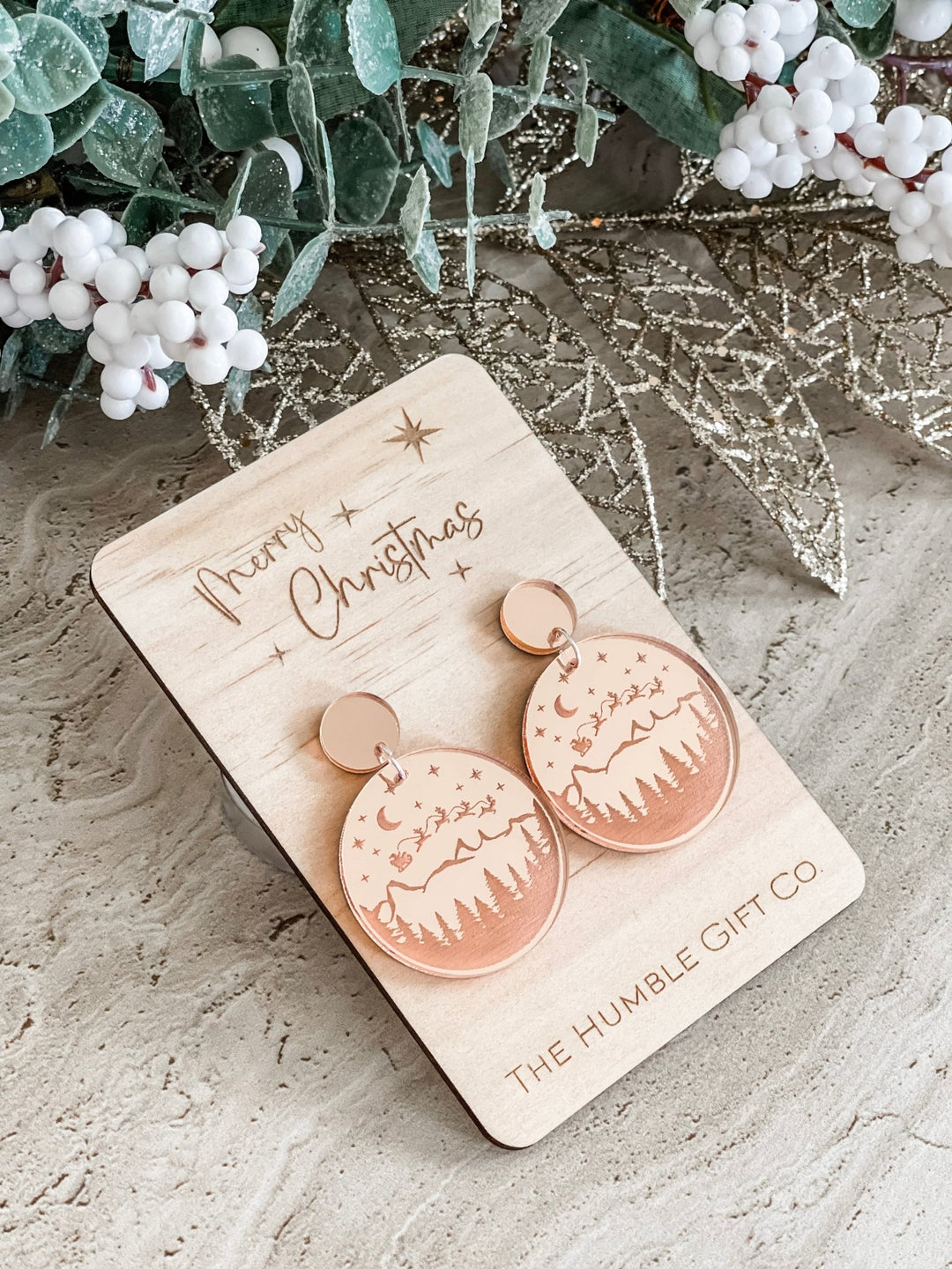 Sunny Coast Santa Christmas Earrings - The Humble Gift Co.