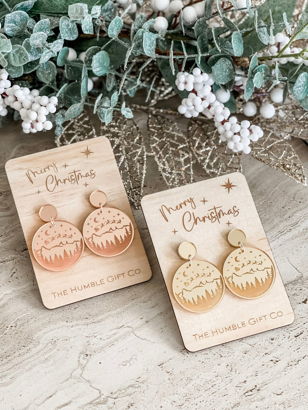 Sunny Coast Santa Christmas Earrings - The Humble Gift Co.