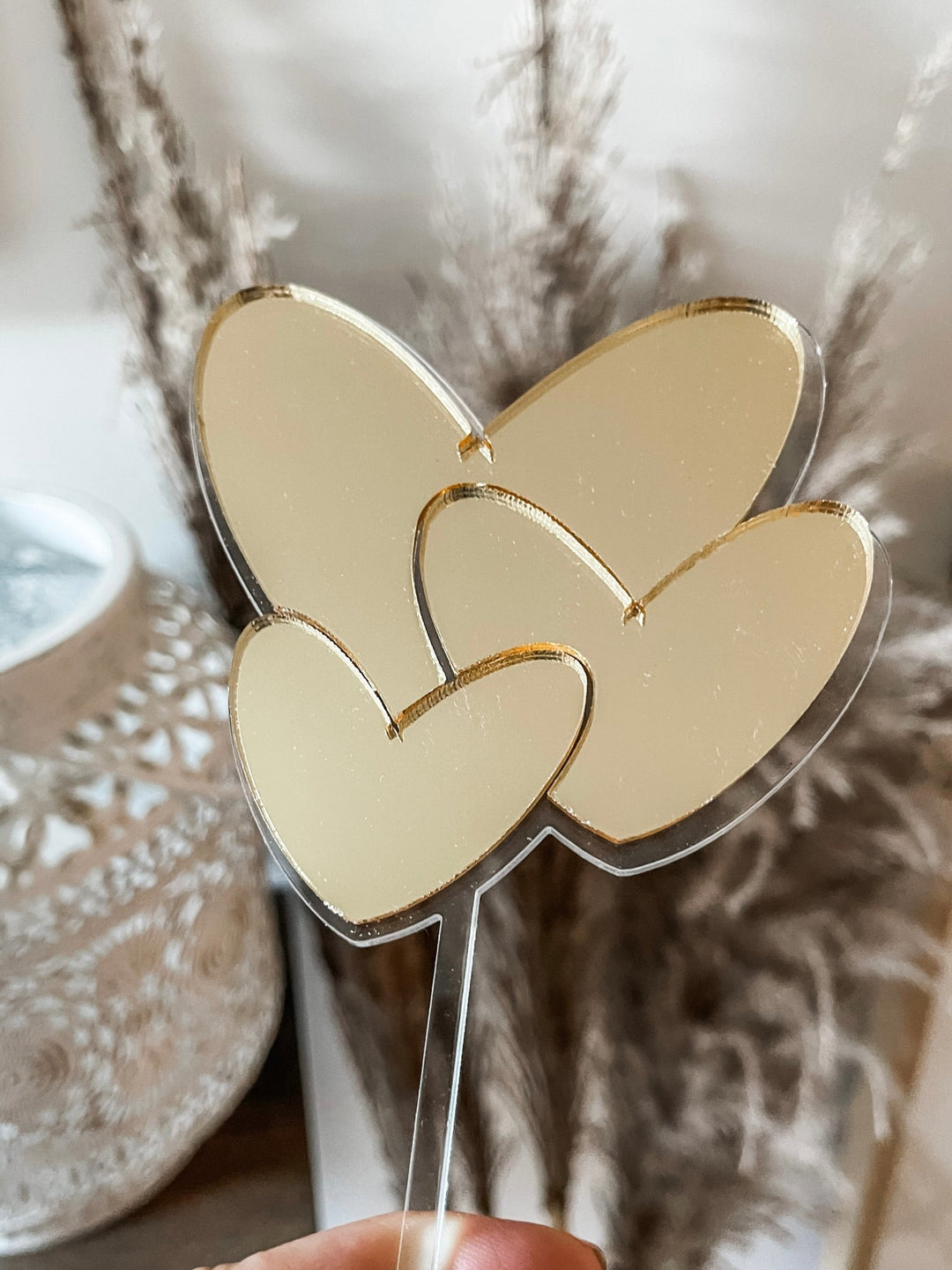 Triple Heart Cake Topper - The Humble Gift Co.