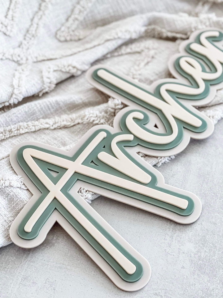 Triple layered name plaque - The Humble Gift Co.