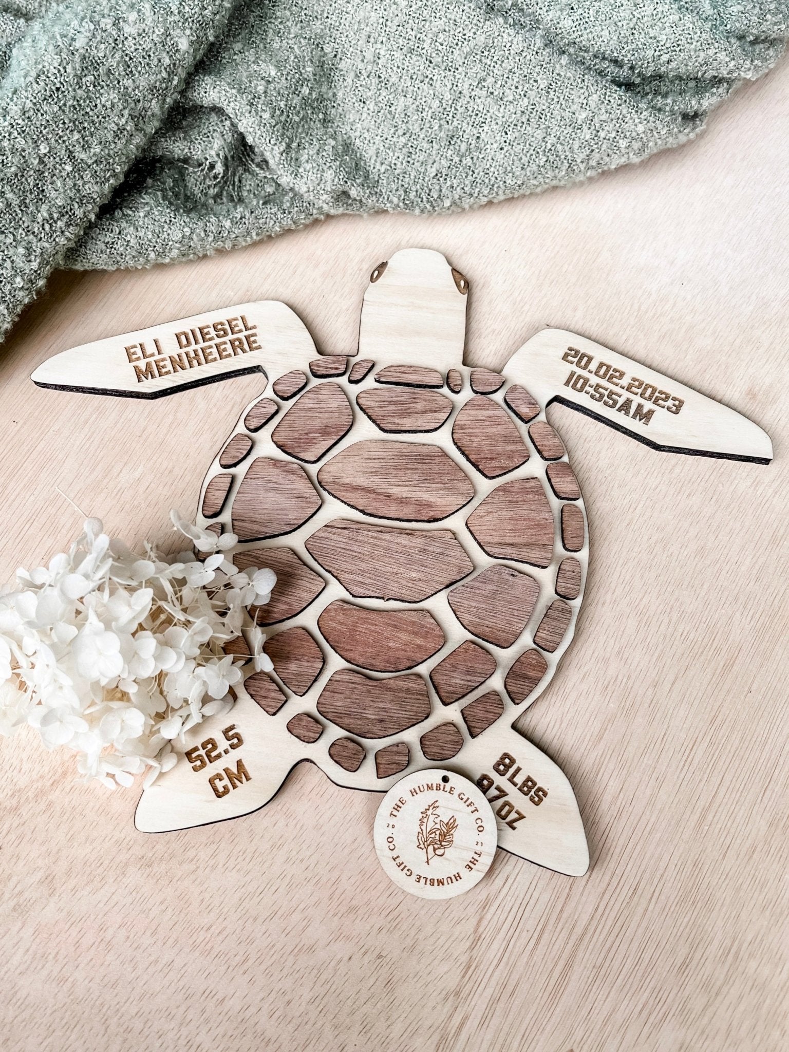 Turtle Birth Detail Plaque - The Humble Gift Co.