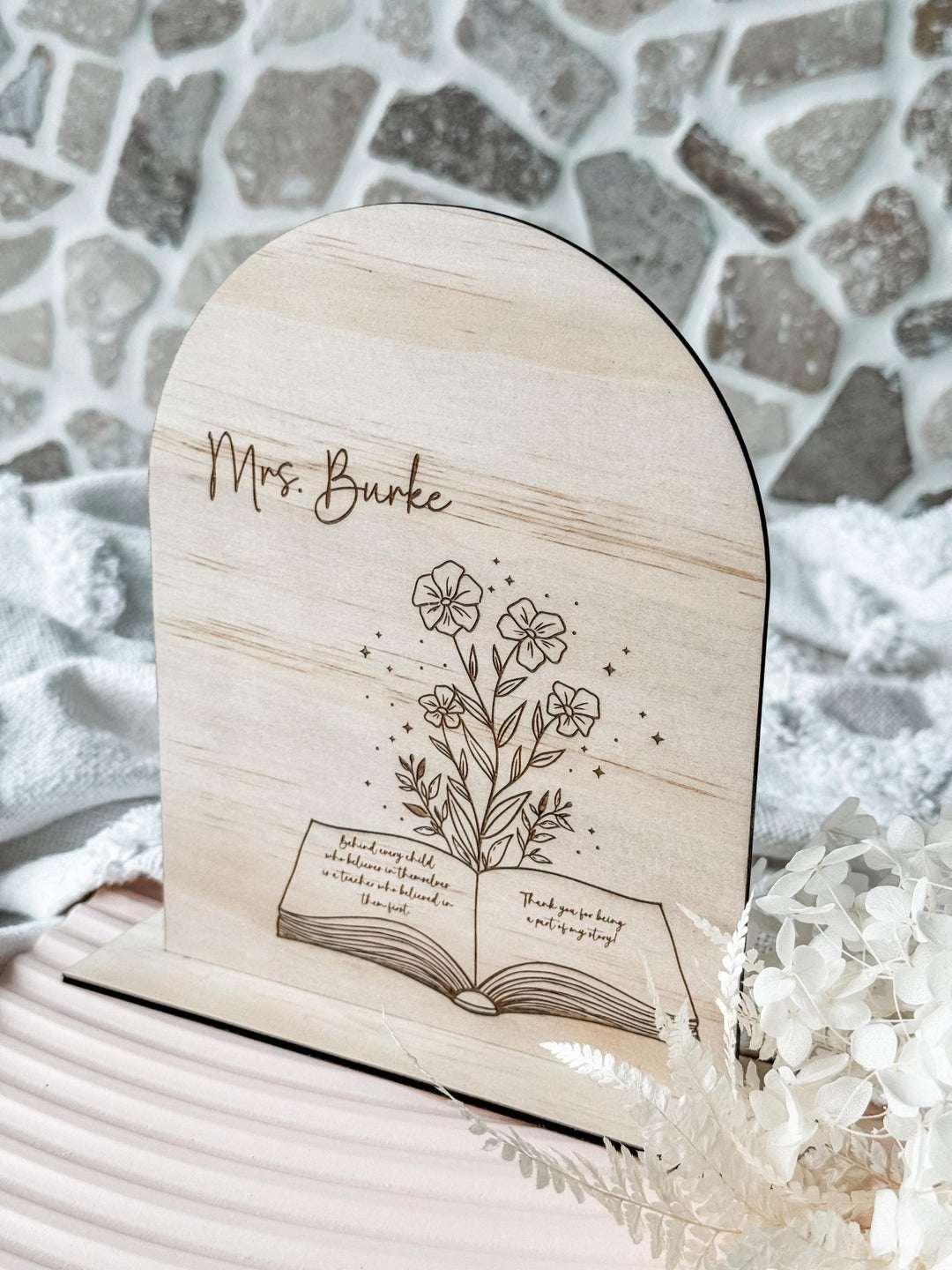 Wooden Arch Engraved Stand - The Humble Gift Co.