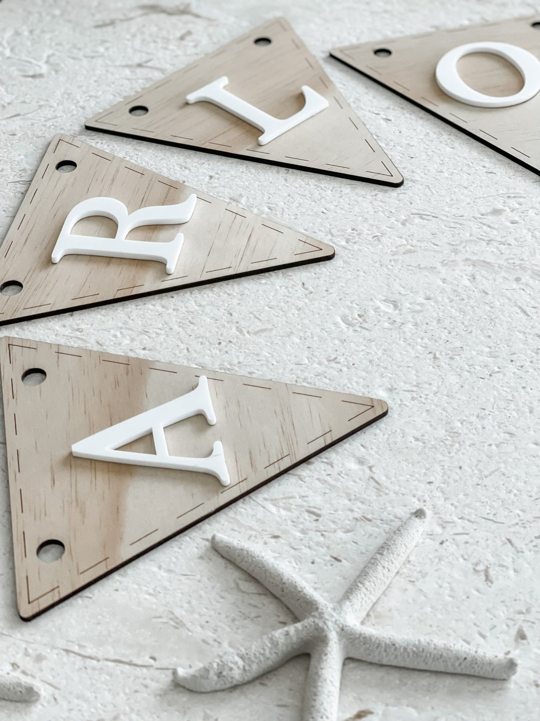 Wooden Bunting with Acrylic Letters - The Humble Gift Co.