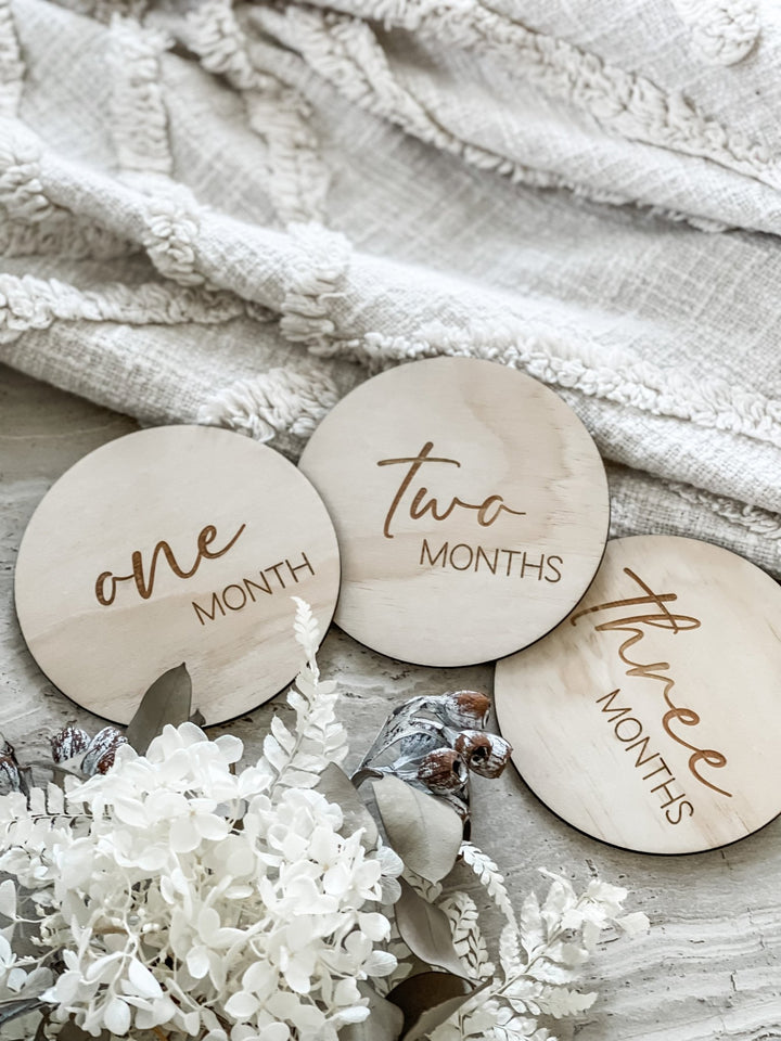 Wooden Monthly Milestones Discs - The Humble Gift Co.