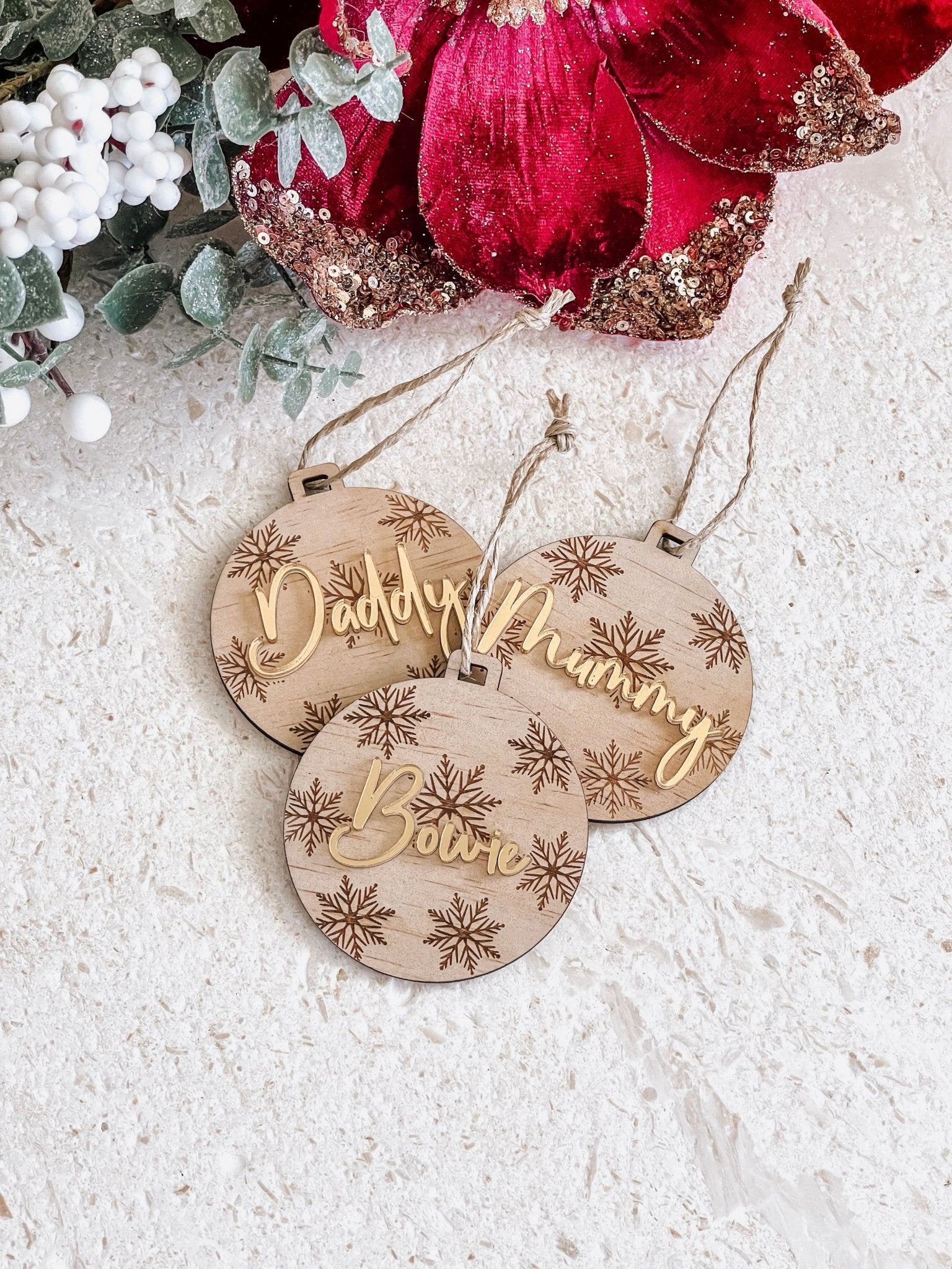 Wooden Snowflake Bauble - The Humble Gift Co.