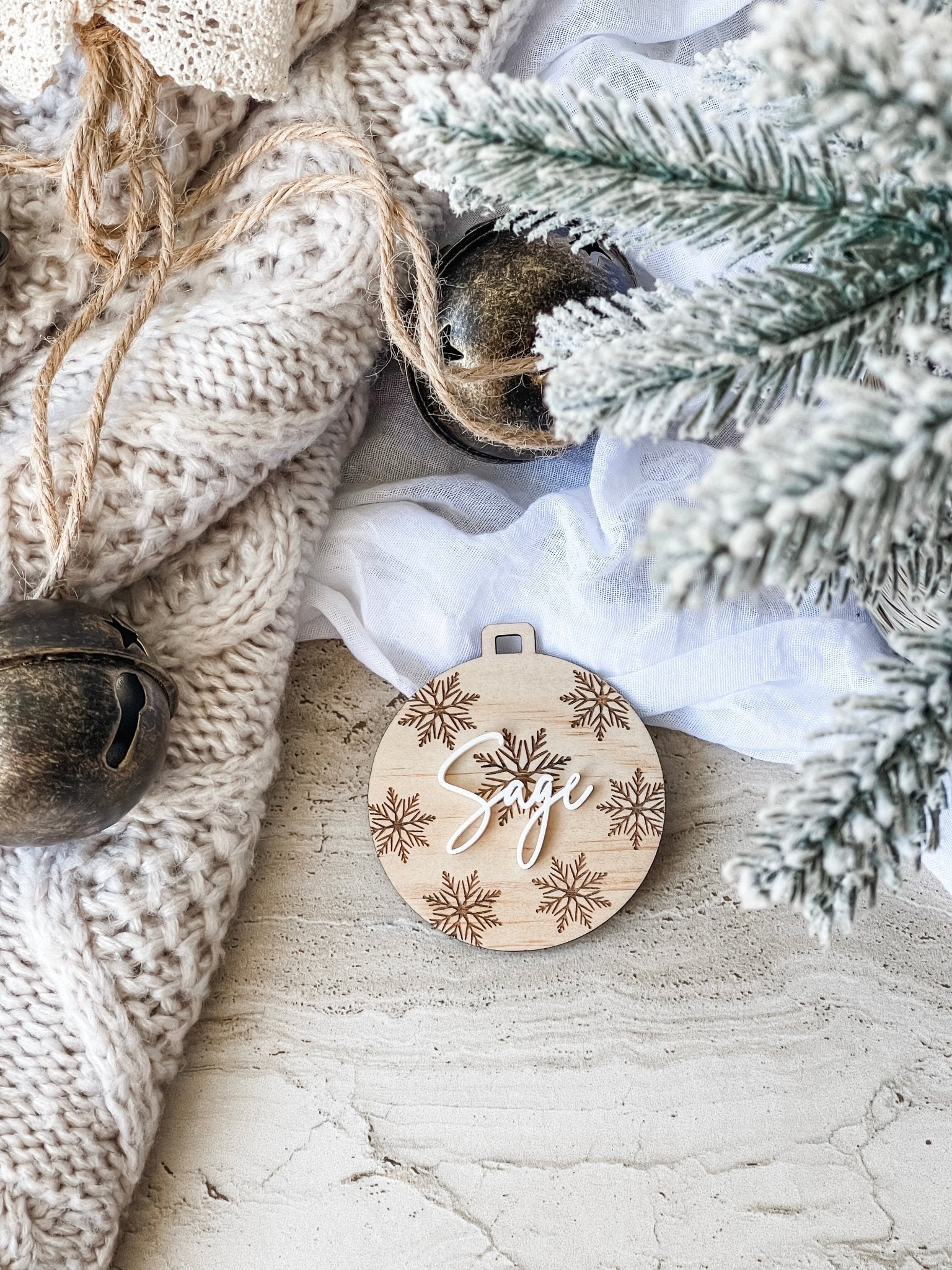 Wooden Snowflake Bauble - The Humble Gift Co.